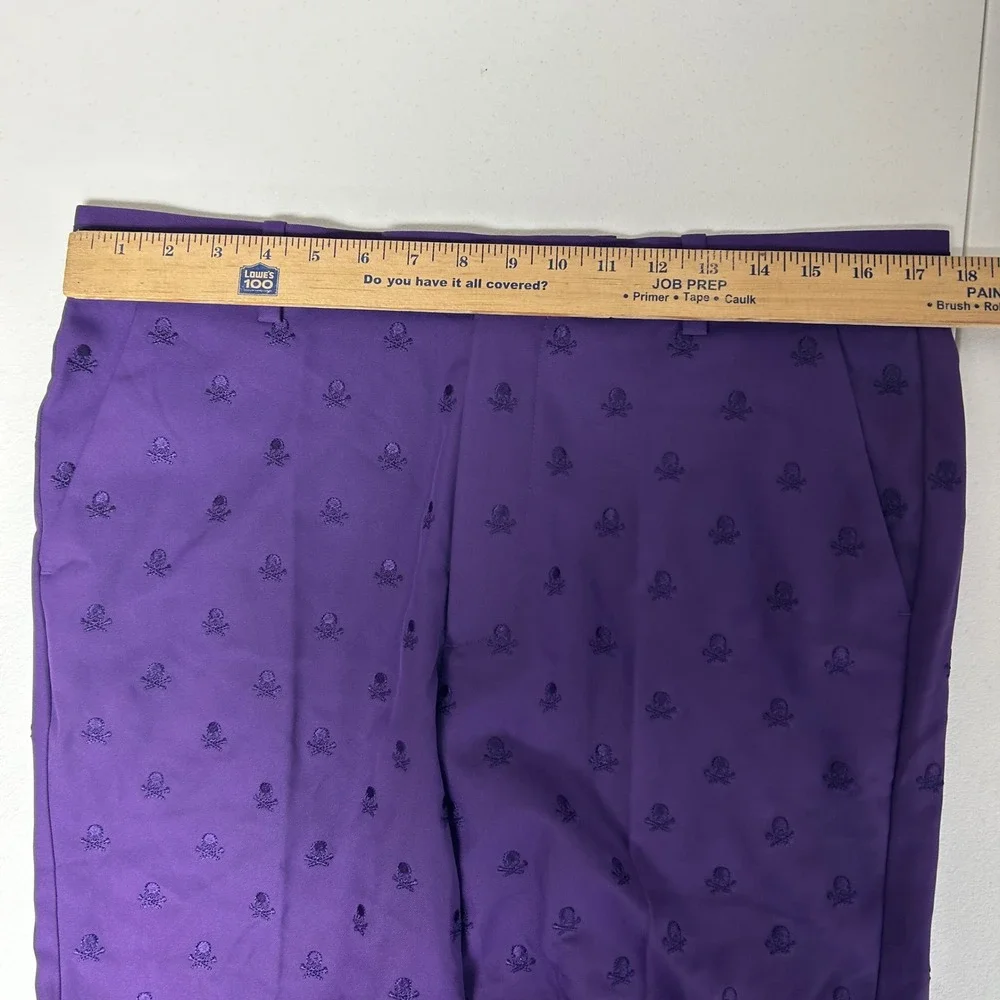 G/FORE Golf Shorts Mens 34 Purple Embroidered Skull Crossbones G4MF20B02